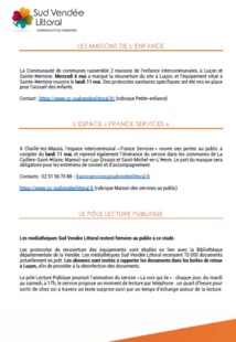 LES MESURES DE DECONFINEMENT - SUD VENDEE LITTORAL  - Communiqué du 11/05/2020