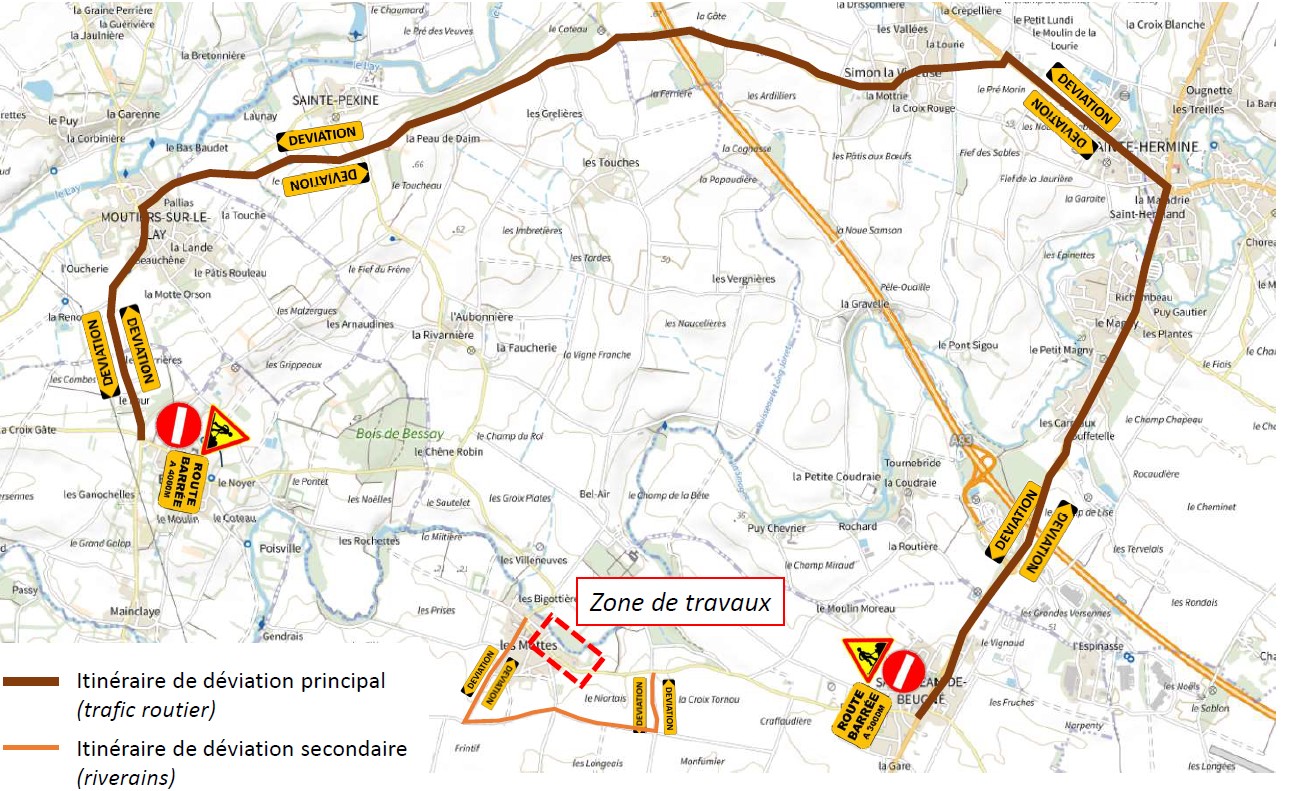 TRAVAUX VOIRIE - SÉCURISATION ENTRÉE DE BOURG DES MOTTES